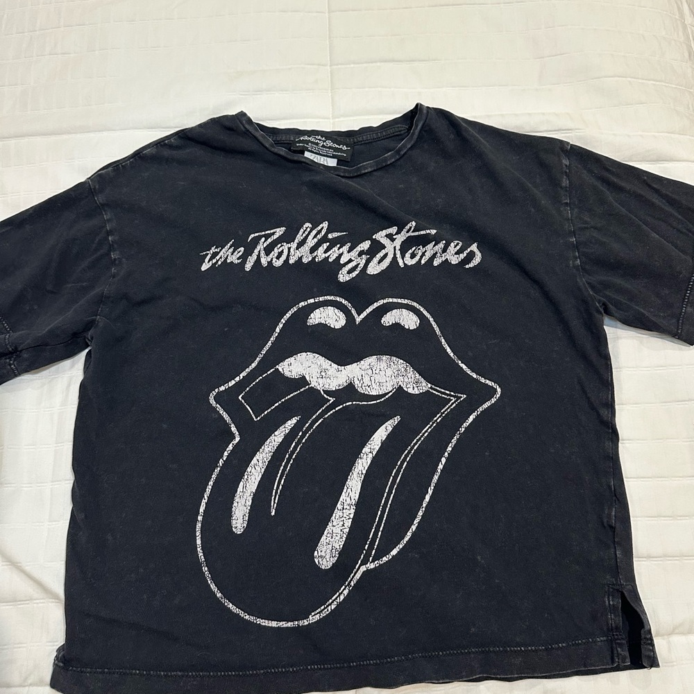 Zara Black Kids T-Shirt with Graphic Design